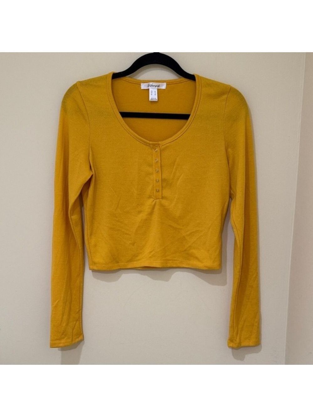 Revamped Mustard Cropped women’s Long Sleeve Top. Plz ck all photos